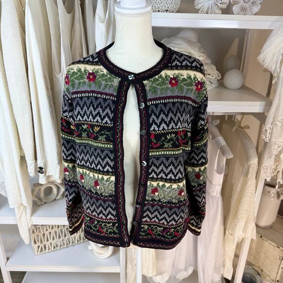 Talbots Petites sz. Medium Holiday sweater, Christmas, classic, mature #4379 - Picture 2 of 10